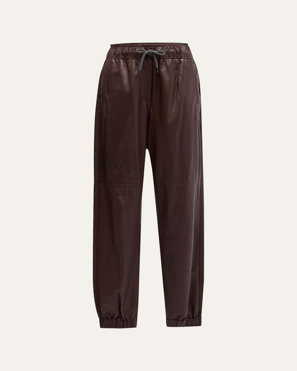 Smooth Glove Leather Track Pants